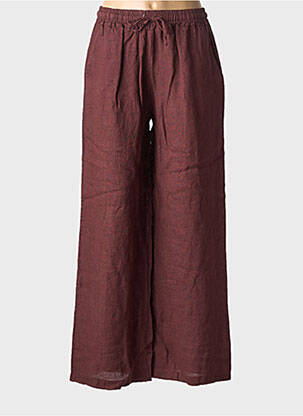 Pantalon large tissage crêpe taille normale marron NINETTE femme