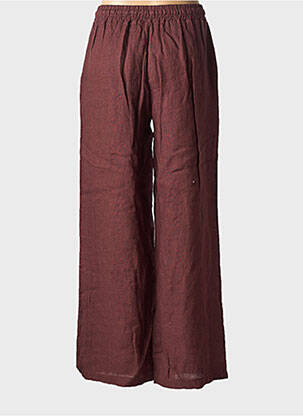 Pantalon large tissage crêpe taille normale marron NINETTE femme
