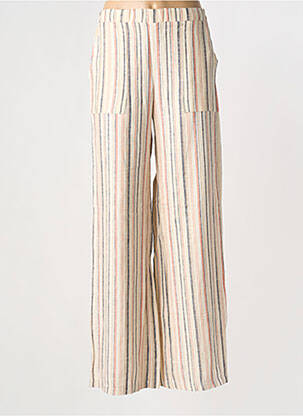 Pantalon flare taille élastique taille normale beige EMA BLUE'S femme