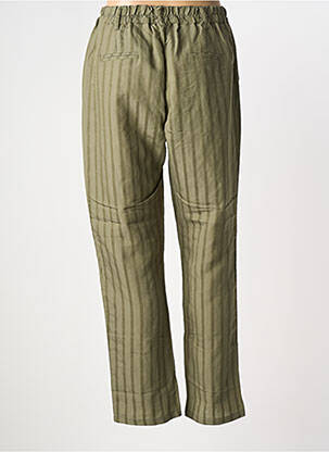 Pantalon droit tissage popeline taille normale vert NINETTE femme