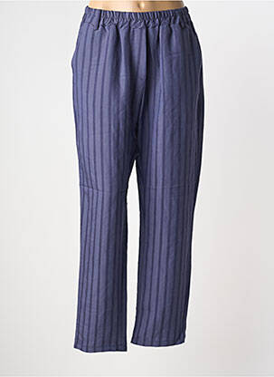 Pantalon droit tissage popeline taille normale bleu NINETTE femme