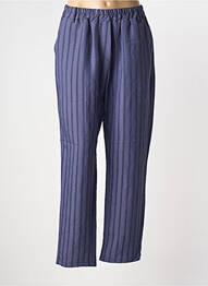 Pantalon droit tissage popeline taille normale bleu NINETTE femme