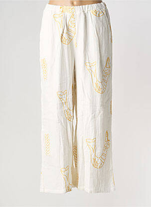 Pantalon large tissage crêpe taille normale jaune THE CORNER femme