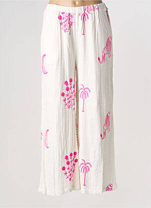 Pantalon large tissage crêpe taille normale rose THE CORNER femme