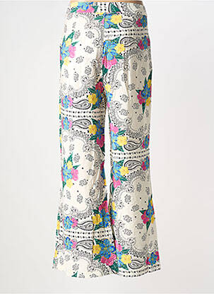 Pantalon large fermeture zippée sous rabat boutonné taille normale beige ADORE femme