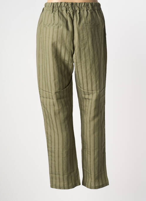 Pantalon droit tissage popeline taille normale vert NINETTE femme
