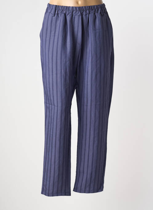 Pantalon droit tissage popeline taille normale bleu NINETTE femme
