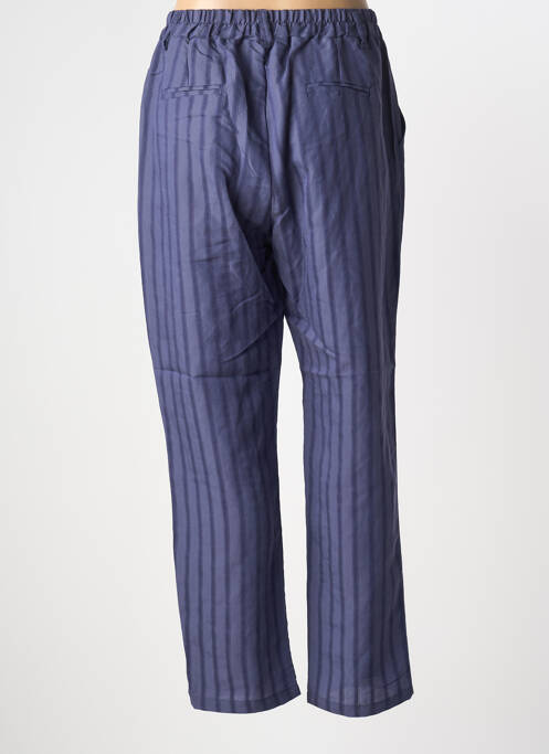 Pantalon droit tissage popeline taille normale bleu NINETTE femme