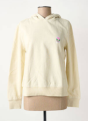 Sweat-shirt à capuche stretch manches longues beige ONLY femme