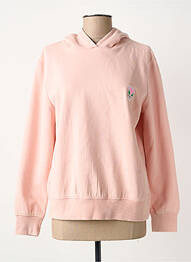 Sweat-shirt à capuche broderie manches longues rose ONLY femme