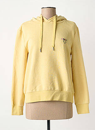 Sweat-shirt à capuche stretch manches longues beige ONLY femme