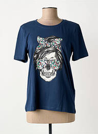 T-shirt sérigraphie manches courtes bleu ONLY femme