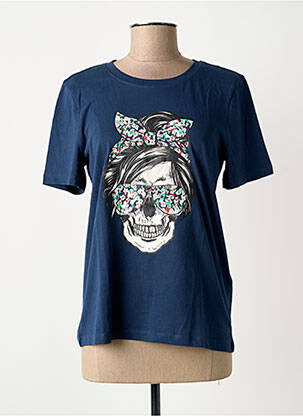 T-shirt sérigraphie manches courtes bleu ONLY femme