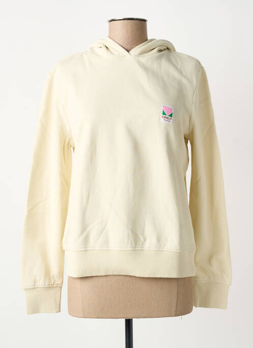 Sweat-shirt à capuche beige ONLY femme