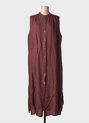 Robe longue sans manche sans manche marron MINETTE femme