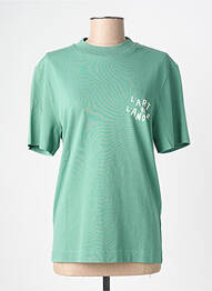 T-shirt sérigraphie manches courtes vert VRAI* femme