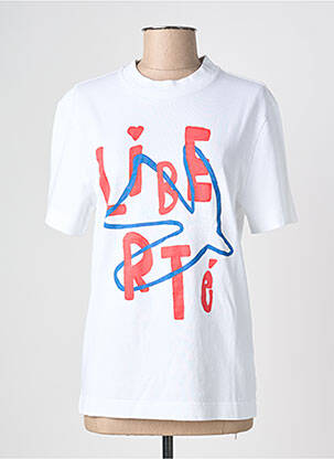 T-shirt sérigraphie manches courtes blanc VRAI* femme
