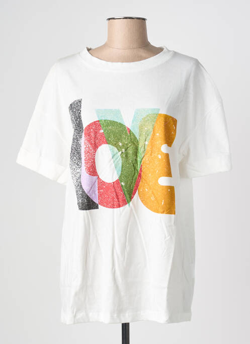 T-shirt coupe droite manches courtes blanc MINETTE femme