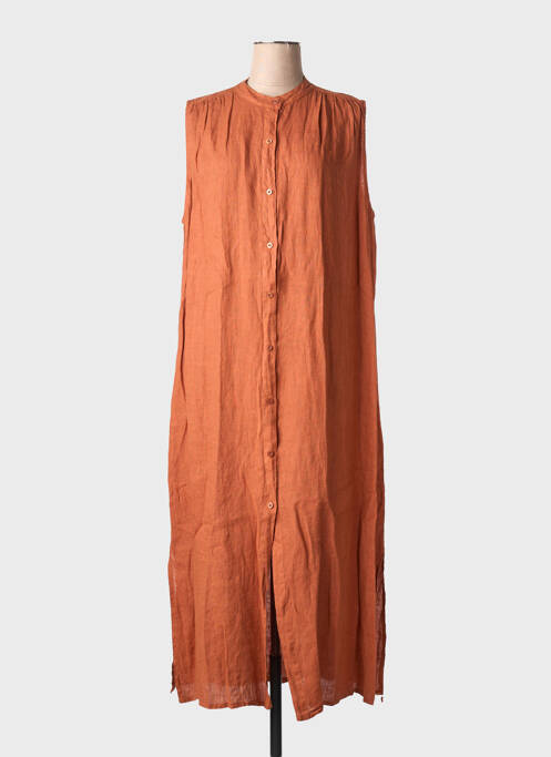 Robe longue marron clair MINETTE femme