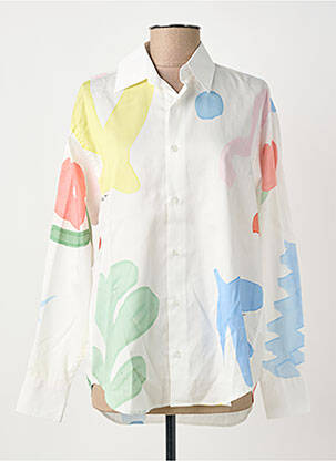 Chemisier coupe cintrée manches longues blanc VRAI* femme