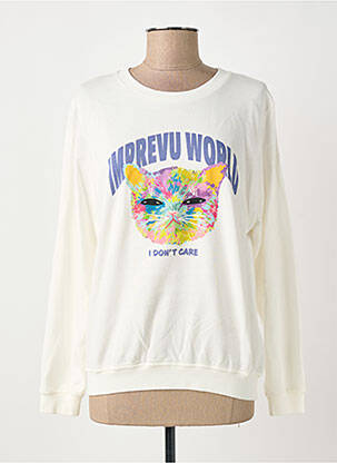 Sweat-shirt stretch manches longues beige IMPREVU femme