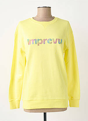 Sweat-shirt stretch manches longues jaune IMPREVU femme