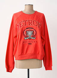 Sweat-shirt broderie manches longues rouge ONLY femme