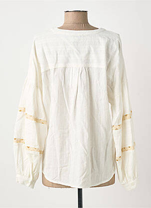 Top coupe cintrée manches longues beige OPULLENCE femme