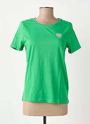 T-shirt sérigraphie manches courtes vert ONLY femme
