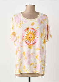 T-shirt sérigraphie manches courtes beige IMPREVU femme