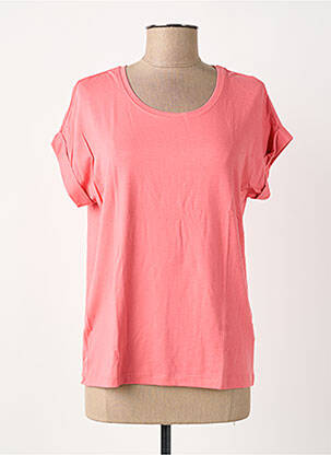T-shirt stretch manches courtes rose ONLY femme