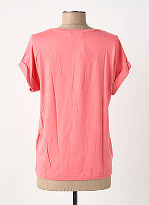 T-shirt stretch manches courtes rose ONLY femme