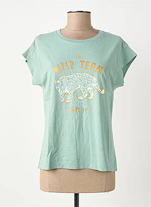 T-shirt sérigraphie manches courtes bleu IMPREVU femme