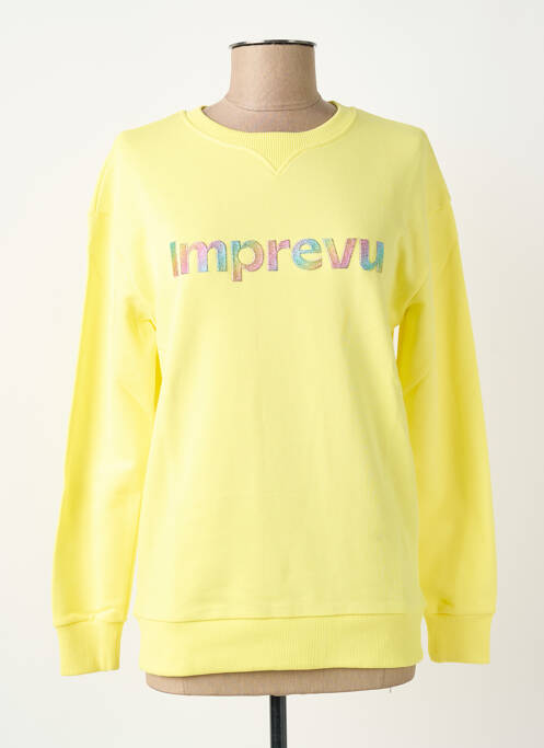 Sweat-shirt stretch manches longues jaune IMPREVU femme