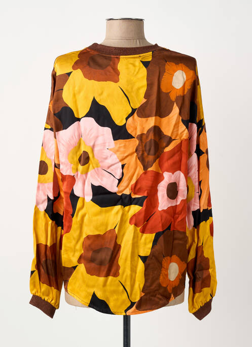 Top coupe cintrée manches longues marron IMPREVU femme