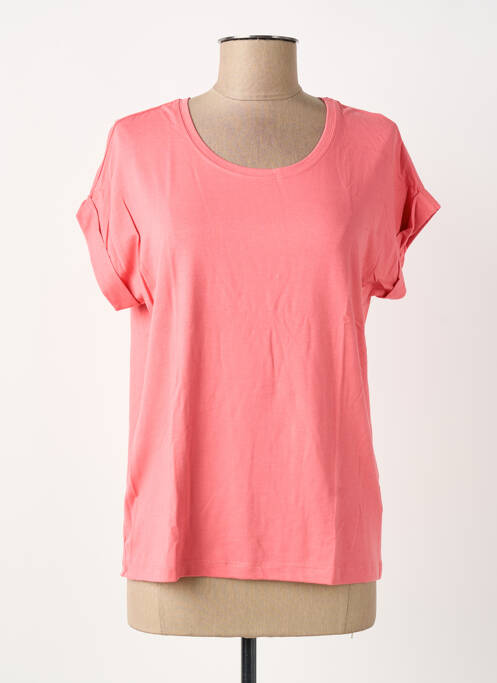 T-shirt stretch manches courtes rose ONLY femme