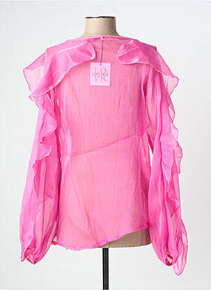 Chemisier tissage crêpe manches longues rose LOVIKA femme