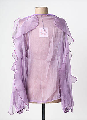 Chemisier tissage crêpe manches longues violet LOVIKA femme