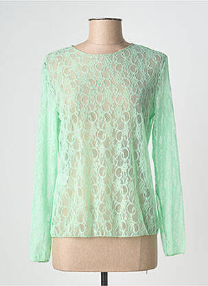 Top coupe cintrée manches longues vert NINETTE femme