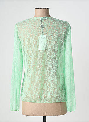 Top coupe cintrée manches longues vert NINETTE femme