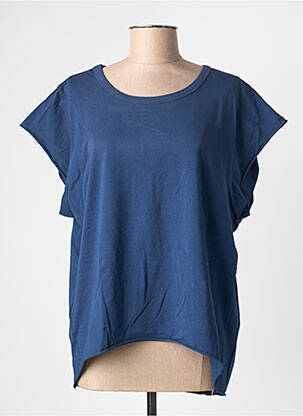 T-shirt coupe droite manches courtes bleu ADILYNN femme