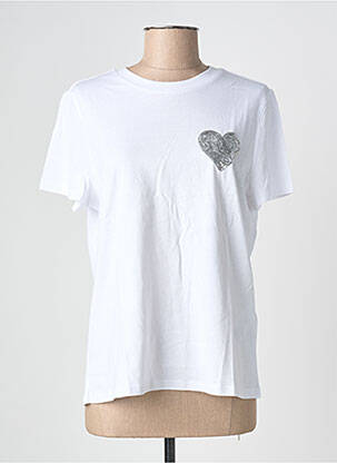 T-shirt stretch manches courtes argent PIECES femme