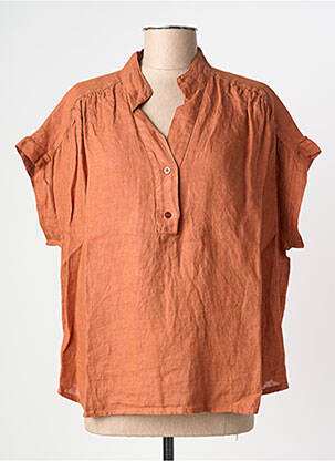 Blouse manches courtes manches courtes orange NINETTE femme
