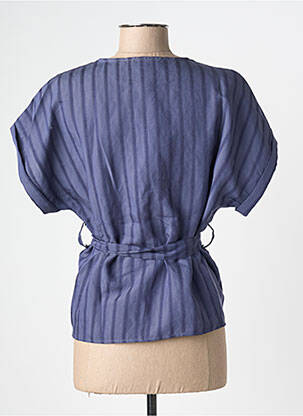 Chemisier coupe cintrée manches courtes bleu NINETTE femme