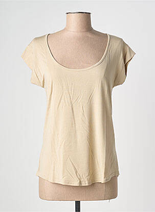 T-shirt stretch manches courtes beige BE FUN femme