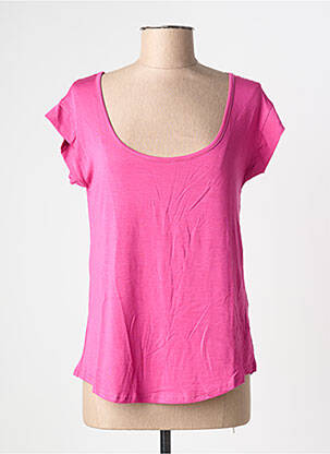 T-shirt stretch manches courtes rose BE FUN femme
