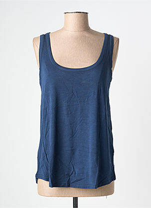 Débardeur stretch sans manche bleu BE FUN femme