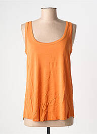 Débardeur stretch sans manche orange BE FUN femme