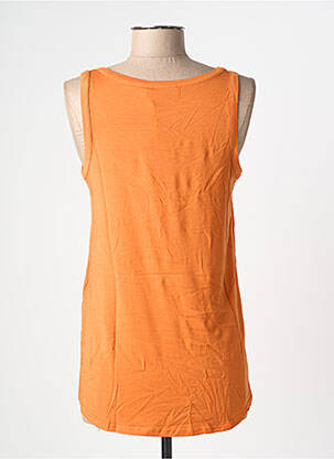 Débardeur stretch sans manche orange BE FUN femme