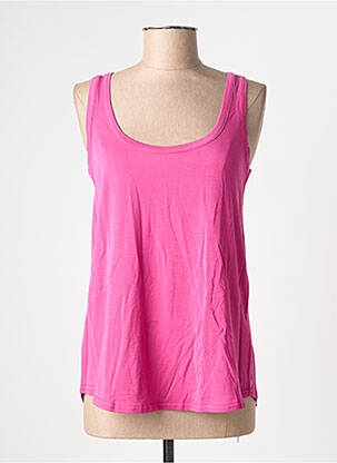 Débardeur stretch sans manche rose BE FUN femme